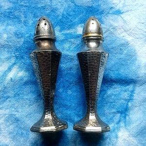 Vintage Carbon Steel Salt and Pepper Shakers